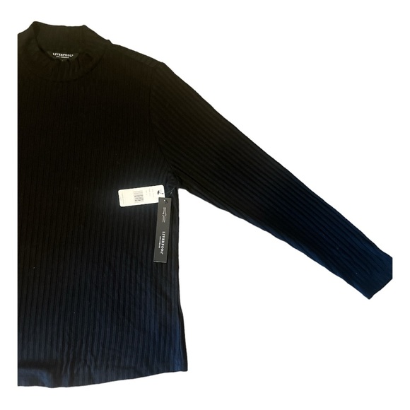 LIVERPOOL Los Angeles Women’s 2x Ribbed Mock neck lightweight top in black - Picture 5 of 5